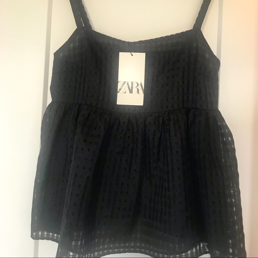 Zara Black Organza top